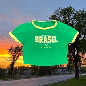 Brazil brasil crop top shirt